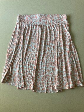Serra Leopard Pink and White Print Midi Skirt Women Size XL